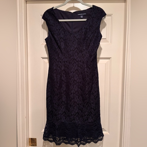 American Living Deep Blue Lace Dress - Picture 1 of 4
